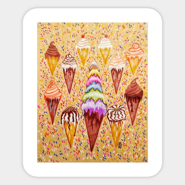 Ice Cream Party Sticker by Matt Starr Fine Art